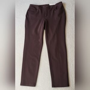 Cato Mid-Rise Skinny Brown Pants With Stretch Women Size 16 NWT